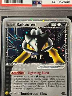 PSA NM-MT 8 -Rocket's Raikou Ex 108/107 Secret Rare Holo-2005 Pokemon Ex Deoxys - Image 4
