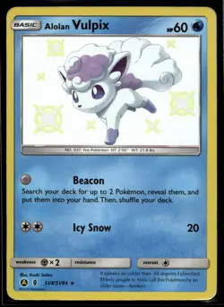 2019 Pokemon Hidden Fates SV8 Alolan Vulpix Shiny Holo NM - Image 1
