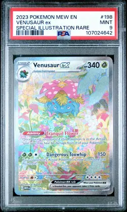 2023 POKEMON MEW EN-151 SPECIAL ILLUSTRATION RARE #198 VENUSAUR EX PSA 9 - Image 1