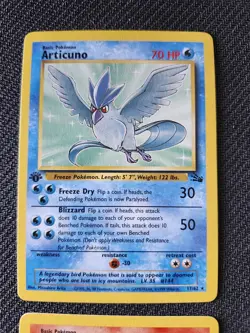 Pokemon Fossil 1st Edition Articuno 17/62 & Moltres 27/62 NM FREE SHIPPING - Image 2