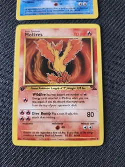 Pokemon Fossil 1st Edition Articuno 17/62 & Moltres 27/62 NM FREE SHIPPING - Image 3
