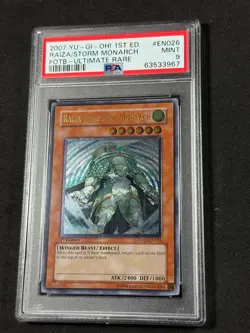 Yugioh PSA 9 Raiza the Storm Monarch FOTB-EN026 Ultimate Rare 1st Edition - Image 2