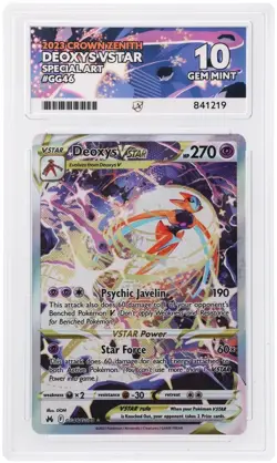 Pokemon TCG Card Deoxys VSTAR GG46/GG70 Crown Zenith Galarian Gallery - ACE 10 - Image 1