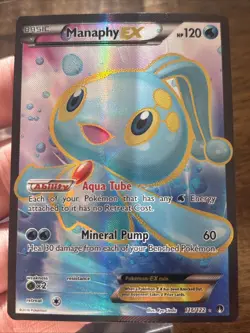 Pokemon TCG Manaphy EX Full Art Holo Ultra Rare Card 116/122 XY Breakpoint - Image 1