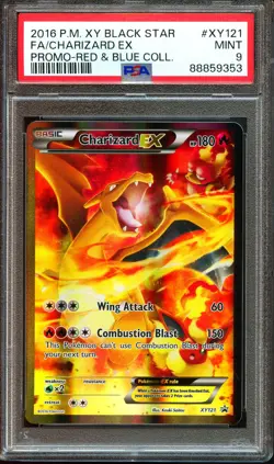 PSA 9 MINT Charizard EX XY121 Black Star Promo FULL ART HOLO PROMO Pokemon Card - Image 1