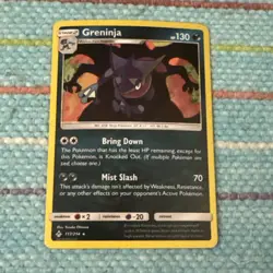 Pokemon TCG Greninja Holo Rare Card Unbroken Bonds 117/214 Holo Rare Mint - Image 1