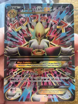 Pokemon Mega M Alakazam EX Full Art Holo Card 118/124 Fates Collide Wow Foil - Image 1
