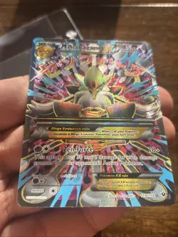 Pokemon Mega M Alakazam EX Full Art Holo Card 118/124 Fates Collide Wow Foil - Image 2