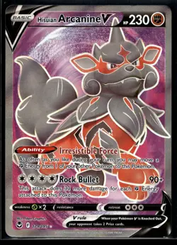 2022 Pokemon Silver Tempest 179 Hisuian Arcanine V NM - Image 1