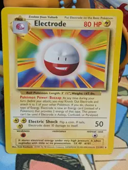 UK 4th Print 1999-2000 Pokemon ELECTRODE Card BASE Set 21/102 *Free Shipping* - Image 1