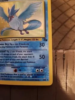 Pokemon Articuno 2/62 Holo Rare Fossil Set 1999 Pokemon TCG WOTC Vintage - NM ❄ - Image 5