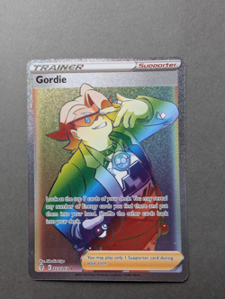 Pokemon TCG! Gordie Trainer Full Art. Rainbow 223/203 Supporter Evolving Skies - Image 1