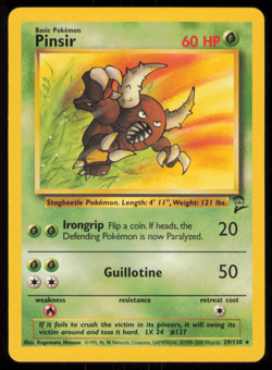 Pokemon TCG Pinsir Base Set 2 29/130 Regular Unlimited Rare NM WOTC - Image 1
