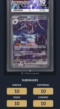 Pokemon TCG - Hydreigon EX SIR 169/086 - WHITE FLARE ACE 10 - Perfect Subs - Image 3