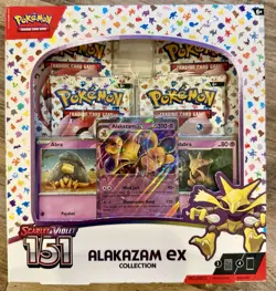 Pokemon TCG Scarlet and Violet - 151 Alakazam ex Collection Box - 4 Packs 820650855269 - Image 1