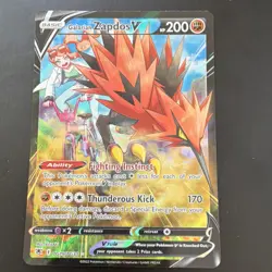 Pokemon Galarian Zapdos V TG19/TG30 Trainer Gallery Full Art Ultra Rare Holo - Image 1
