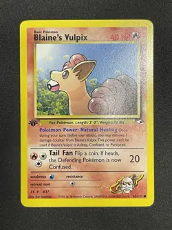 Pokemon Blaine's Vulpix 65/132 Gym Heroes 1st Edition Common 2000 WOTC NM - Image 2