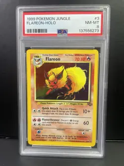 1999 Pokemon Jungle Flareon Holo PSA 8 - Image 1