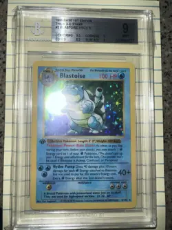 1999 POKEMON GAME 1ST ED #2 BLASTOISE-HOLO PSA 9 - Image 1