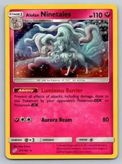 Alolan Ninetales 111/181 Holo Rare Pokemon 2019 S&M Team Up LP - Image 1