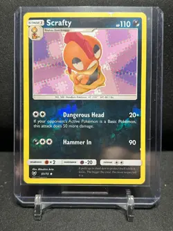 Scrafty 51/73 Reverse Holo Pokemon 2017 Shining Legends LP - Image 1