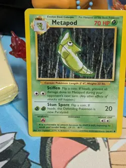 4th Print Base Set Pokemon WOTC Metapod 54/102 Base Set Common - Image 1