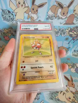 1999 Pokemon Base Set Unlimited Hitmonchan 7/102 Holo PSA 8 WOTC - Image 5