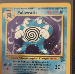 Poliwrath Pokemon TCG Base Set 2 Holo & Regular Lot of 2 – 15/130 Ken Sugimori - Image 3