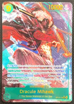 One Piece Dracule Mihawk SEC Alt Art OP14-119 The Azure Sea's Seven English - Image 1