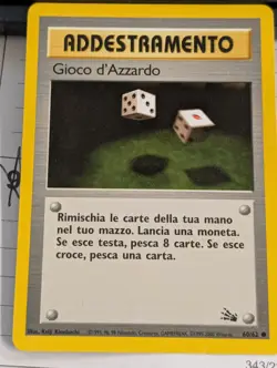 ITALIAN Gambler 60/62 Fossil Set - Common Pokemon Card - Image 1