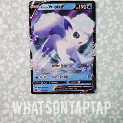 Pokemon Card Alolan Vulpix V 033/195 Ultra Rare Sword Shield Silver Tempest LP - Image 1