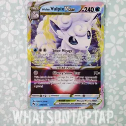 Pokemon Card Alolan Vulpix Vstar 034/195 Ultra Rare Sword Shield Silver Tempest - Image 1