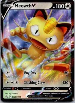 Meowth V Promo SWSH: Sword & Shield Promo Cards SWSH004 NM - Image 1