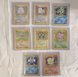 Vintage Pokemon Base Set 1999 Holo Lot 8 Cards - Image 1
