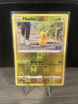 Pikachu 027/078 Pokemon GO Reverse Holo Common Pokemon Card NM - Image 1