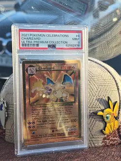 PSA 9 - 2021 Pokemon Celebrations UPC CHARIZARD Gold Metal Card #4 (3801) - Image 1