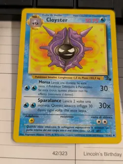 ITALIAN Cloyster 32/62 Pokemon Card Fossil Set - Image 1