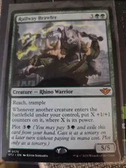 Railway Brawler,Mythic Rare,Outlaws of Thunder Junction,Magic The Gathering Card - Image 1