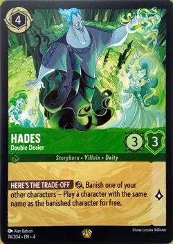 74/204 HADES DOUBLE DEALER URSULAS RETURN LEGENDARY DISNEY LORCANA CARD - Image 1