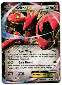 Scizor EX 76/122 - BREAKpoint Rare EX Pokemon TCG Holo - MP Card - Image 1