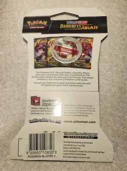 Pokemon TCG Sword & Shield Darkness Ablaze Sleeved Booster Pack 2020 - Image 4