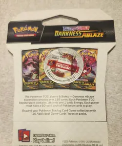 Pokemon TCG Sword & Shield Darkness Ablaze Sleeved Booster Pack 2020 - Image 5