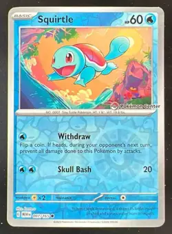 2023 Pokemon SV 151 Cosmos Holo #007/165 Squirtle Pokemon Center - Image 1