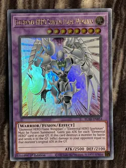 Yugioh Elemental HERO Shining Flare Wingman BLAR-EN054 Ultra Rare 1st Ed NM x1 - Image 1