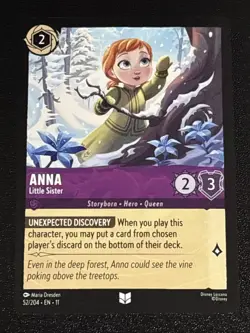 Disney Lorcana Winterspell Anna - Little Sister 52/204 NM - Image 1