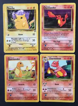 30 X WOTC Mix Base Set Fossil Wizards Pokemon Cards Bundle Eevee Pikachu PL-LP - Image 2