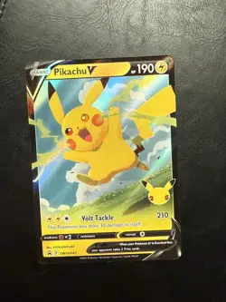Pikachu V Celebrations Black Star SWSH143 Promo Pokemon Card NM - Image 1