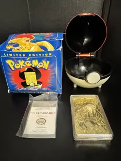 1999 Pokemon Burger King Charizard 23K Gold Plated Trading Card with Certificate - Image 1