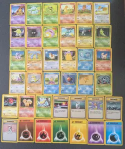 Complete 70 Card Base Set Pokemon Uncommon Common Cards - Image 3