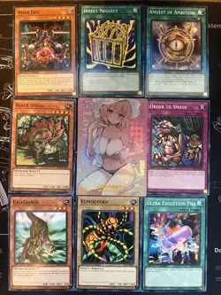 Rare Sexy Anime Waifu Card and 8 YuGiOh cards - Image 1